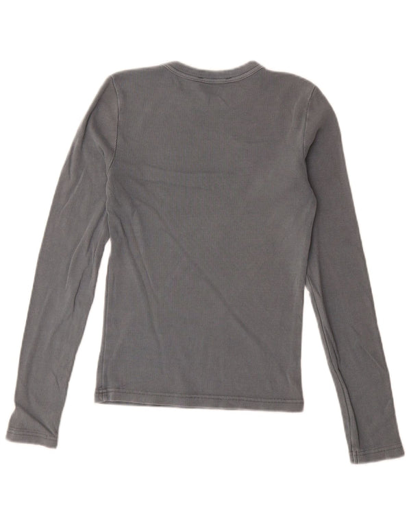 Zara Womens Top Long Sleeve UK 12 Medium Grey