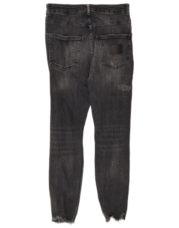 Zara Mens Distressed Skinny Jeans EU 38 Small W30 L26 Black
