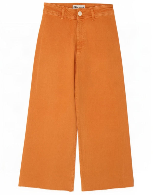 Zara Womens The Marine Crop Straight Jeans EU 40 Medium W30 L25 Orange