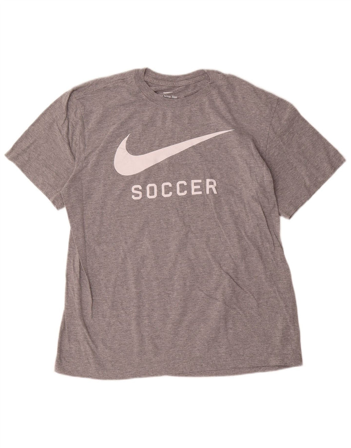 Nike Mens Graphic T-Shirt Top Large Grey Cotton