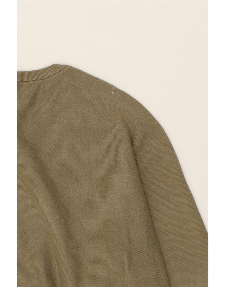 DKNY Womens Oversized Graphic Sweatshirt Jumper UK 14 Medium Khaki Cotton Vintage Dkny and Second-Hand Dkny from Messina Hembry 