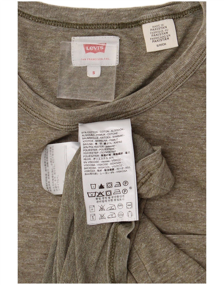 LEVI'S Mens T-Shirt Top Small Khaki Flecked Cotton