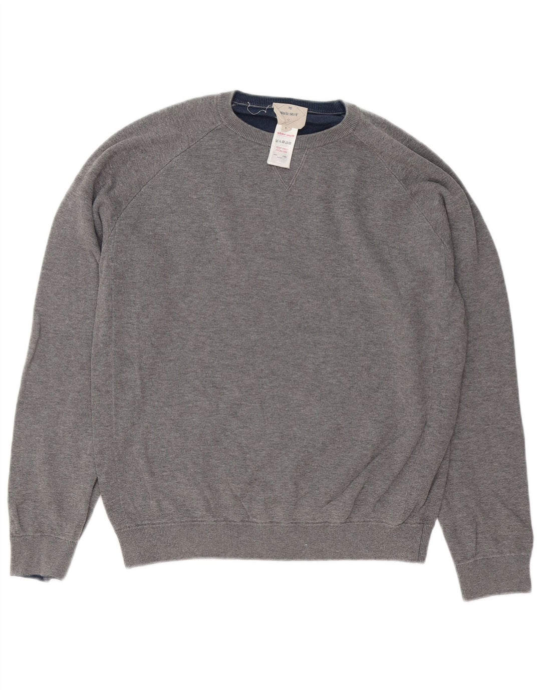 White Stuff Mens Crew Neck Jumper Sweater Medium Grey Cotton