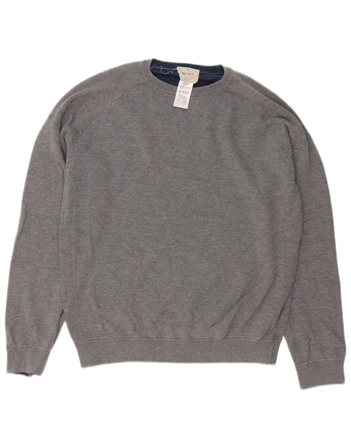 White Stuff Mens Crew Neck Jumper Sweater Medium Grey Cotton