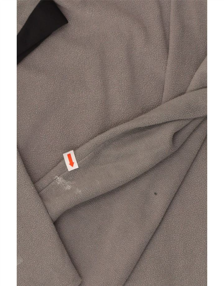 NIKE Mens Zip Neck Fleece Jumper Small Grey Colourblock