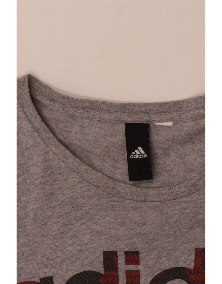 ADIDAS Mens Graphic T-Shirt Top Small Grey