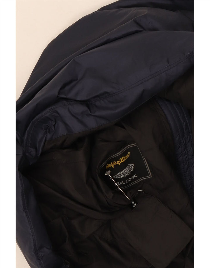 Refrigiwear Womens Hooded Padded Jacket IT 40 Small Navy Blue