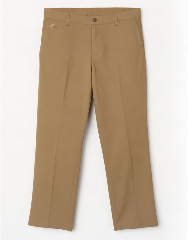 Adidas Mens Climalite Straight Chino Trousers W34 L30 Beige Polyester