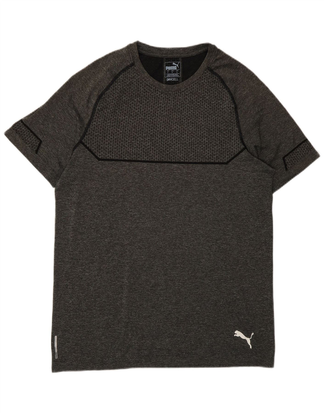 Puma Mens T-Shirt Top Medium Grey Polyester