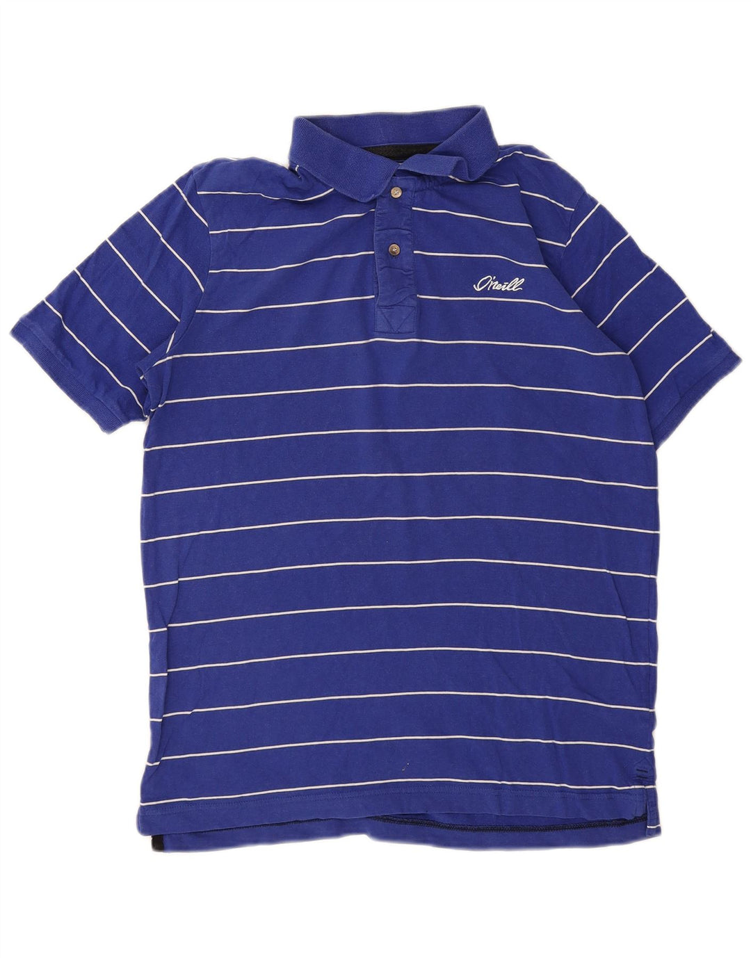 O'Neill Mens Polo Shirt Medium Blue Striped Cotton