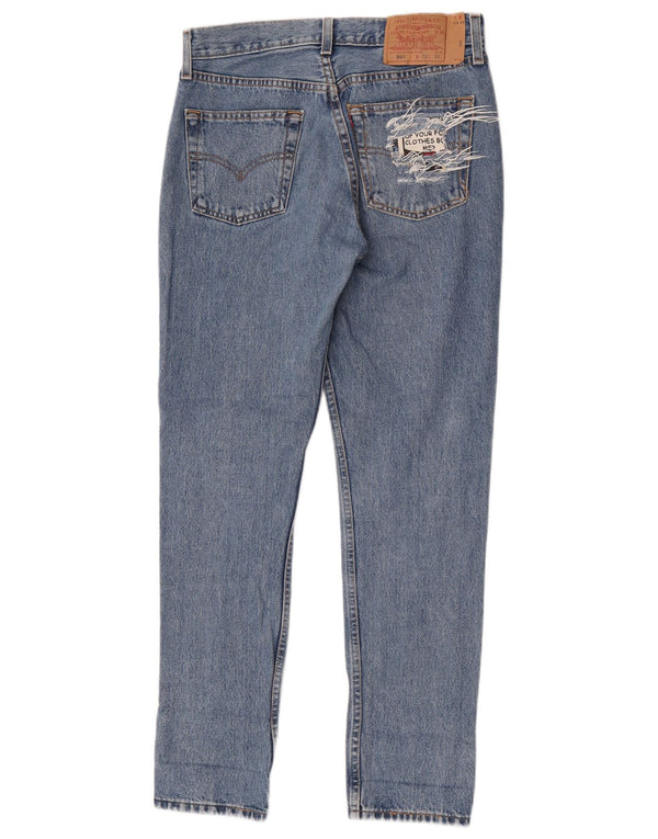 Levi's Womens 501 Distressed Straight Jeans W30 L30 Blue Cotton