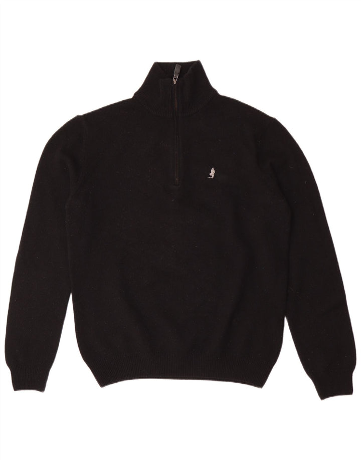 Marlboro Classics Mens Zip Neck Jumper Sweater Medium Black Wool