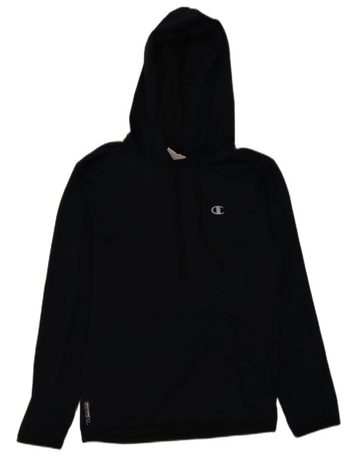 CHAMPION Mens Hoodie Jumper Small Navy Blue Polyester
