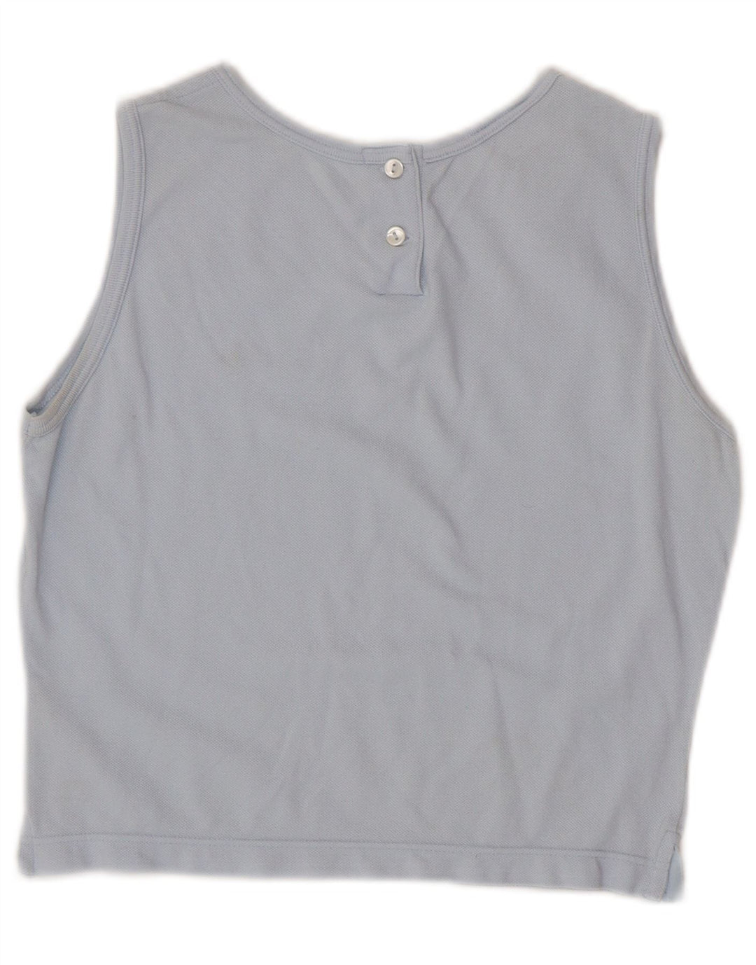 LACOSTE Womens Crop Vest Top Size 40 Medium Blue Cotton