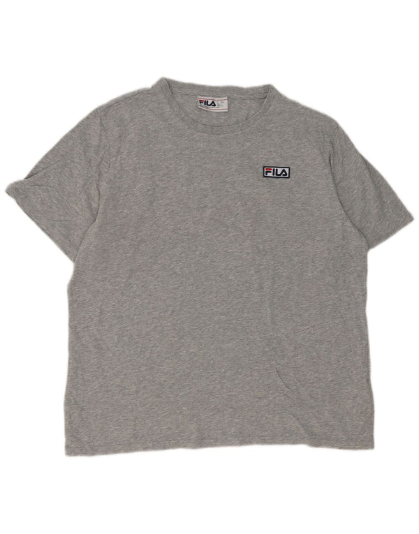 Fila Mens T-Shirt Top Large Grey Flecked Cotton