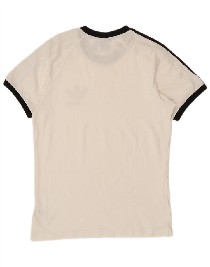 ADIDAS Mens Graphic T-Shirt Top Medium White Cotton