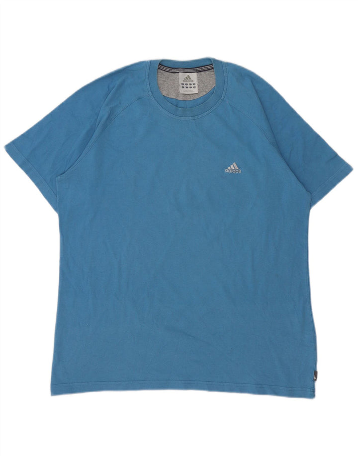 Adidas Mens T-Shirt Top Medium Blue Cotton