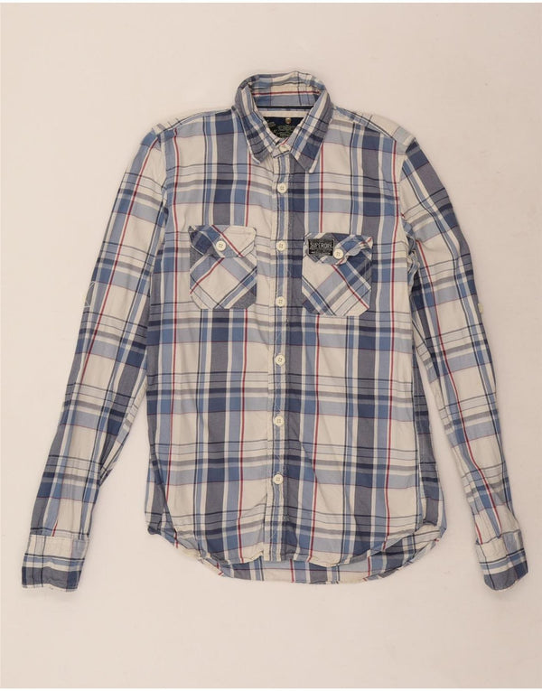 Superdry Mens Flannel Shirt Medium Blue Check