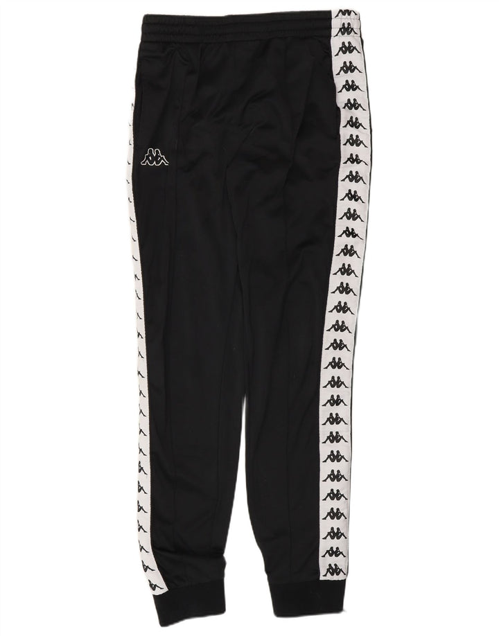 KAPPA Mens Graphic Tracksuit Trousers Joggers Medium  Black Colourblock