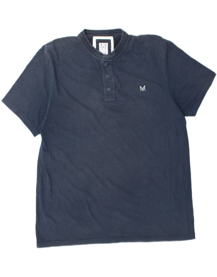 CREW CLOTHING Mens Polo Shirt 2XL Navy Blue Cotton