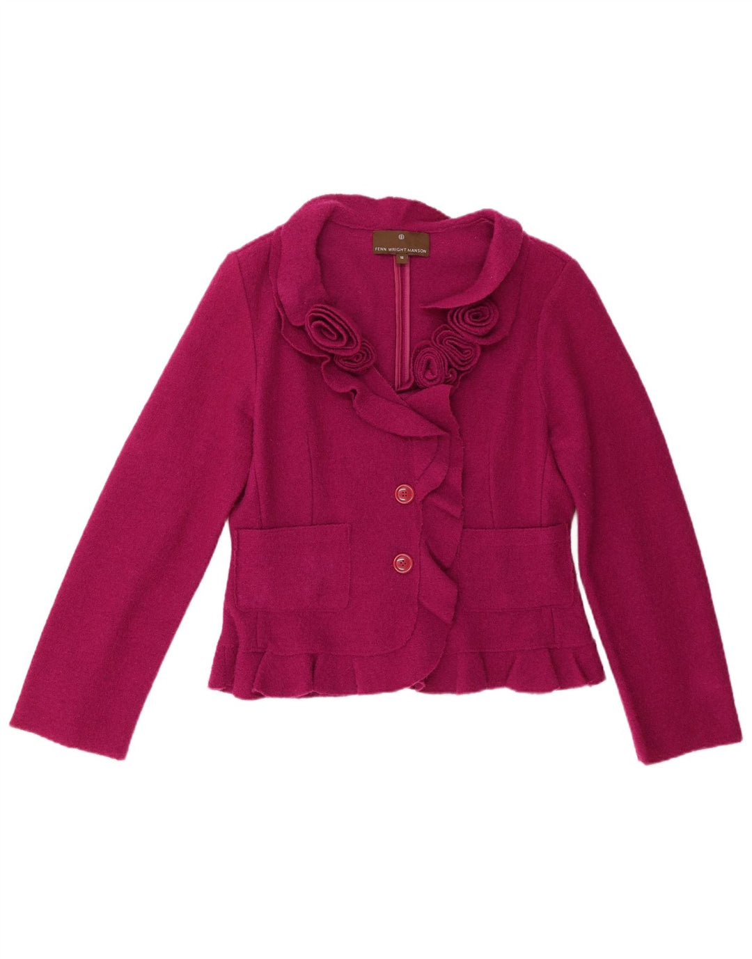 Fenn Wright Manson Womens 2 Button Blazer Jacket UK 16 Large Pink Floral