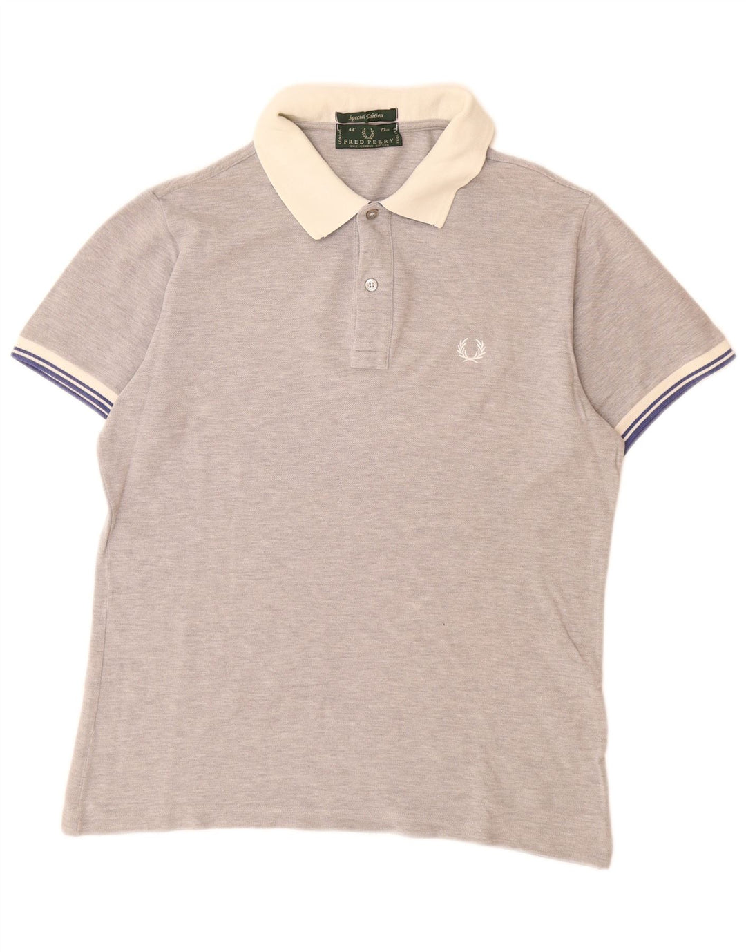 FRED PERRY Mens Polo Shirt Medium Grey Cotton