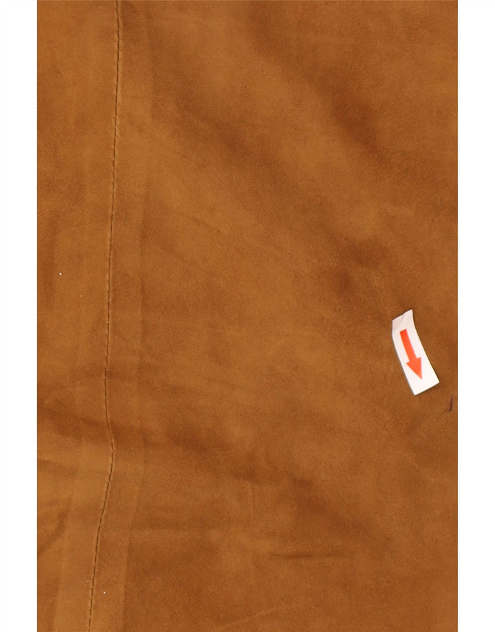 Vintage Womens Oversized Suede Overcoat IT 50 XL Brown Leather