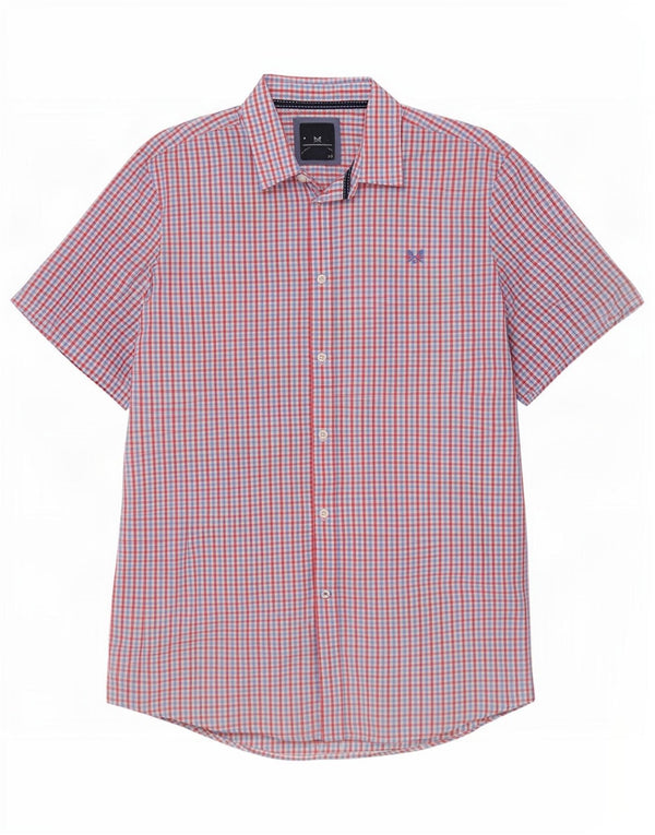 Crew Clothing Mens Short Sleeve Shirt 2XL Red Check Cotton