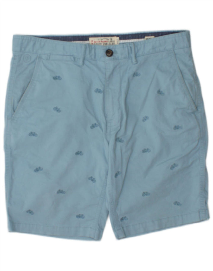 Fat Face Mens Abstract Pattern Chino Shorts W34 Large Blue Cotton