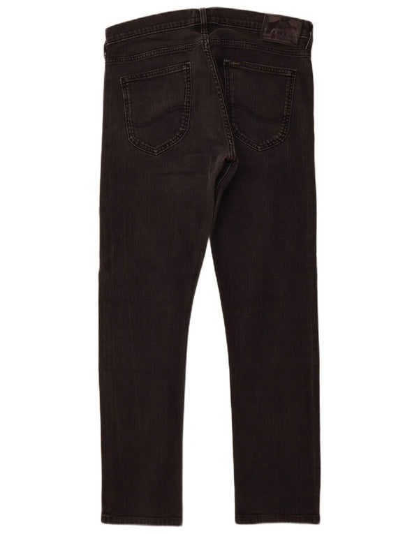 LEE Womens Luke Slim Jeans W33 L30 Black Cotton