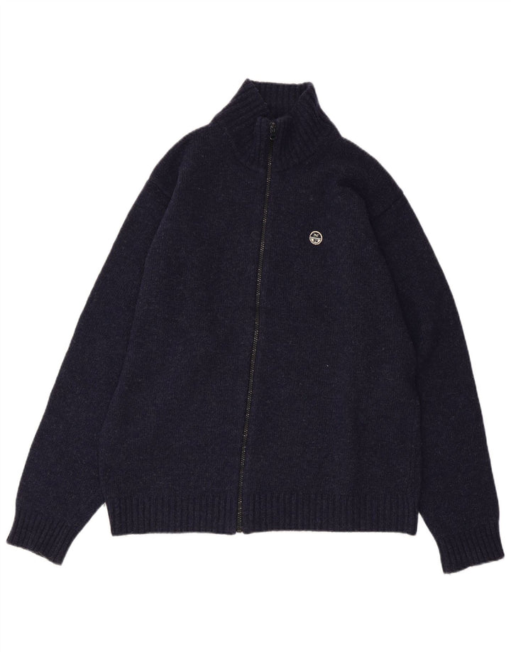 NORTH SAILS Mens Cardigan Sweater Small Navy Blue Wool