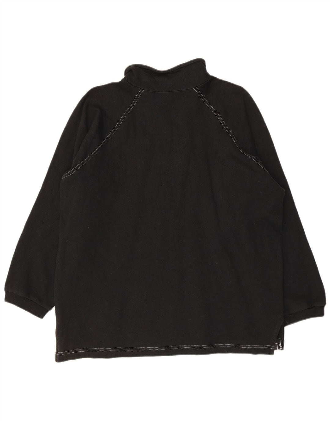 Champion Mens Graphic Zip Neck Sweatshirt Jumper Medium Black Cotton