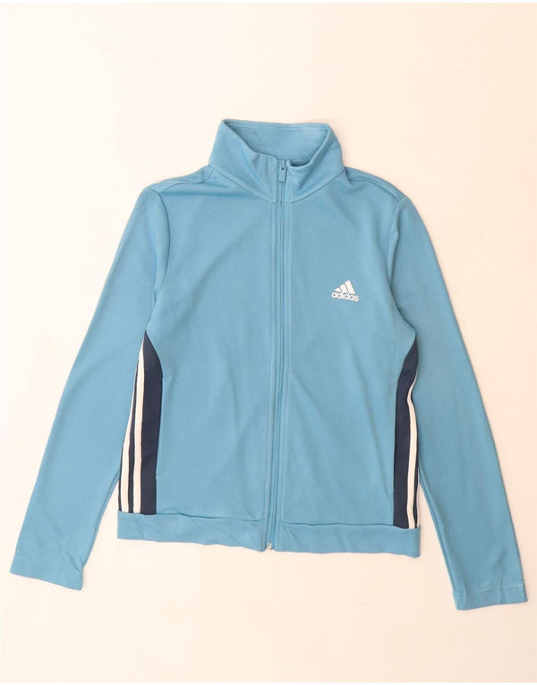 Adidas Womens Tracksuit Top Jacket UK 16/18 Large Blue Colourblock