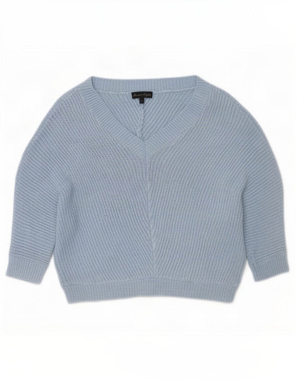 Phase Eight Womens 3/4 Sleeve V-Neck Jumper Sweater UK 10 Small Blue