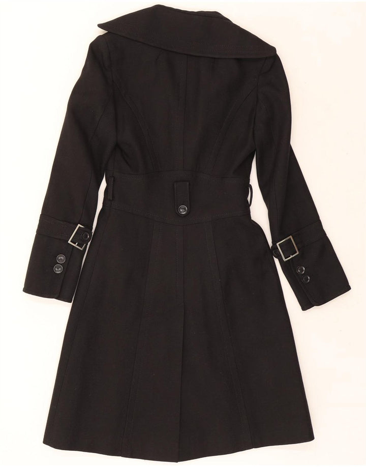 Karen Millen Womens Overcoat UK 8 Small Black Wool