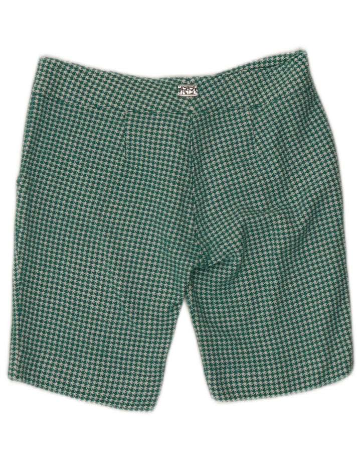 ROCCOBAROCCO Womens Chino Shorts US 6 Medium W30  Green Houndstooth Wool