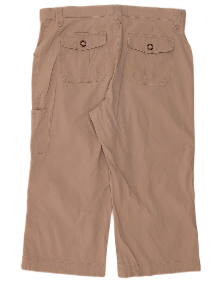 LEE Womens Cargo Capri Trousers US 14 XL W36 L21 Beige Cotton
