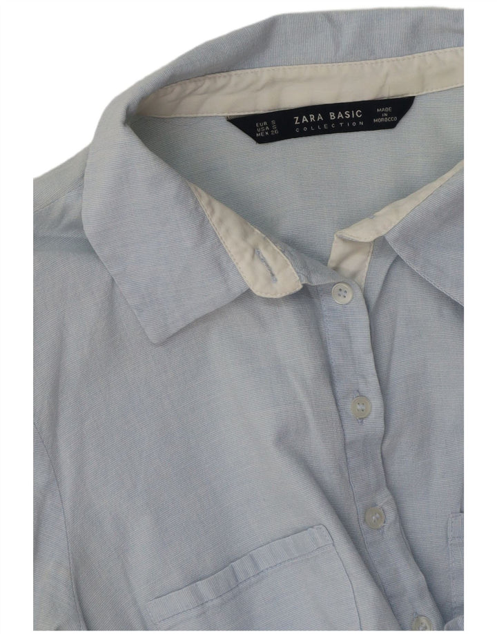 Zara Womens Pullover Shirt UK 10 Small Blue