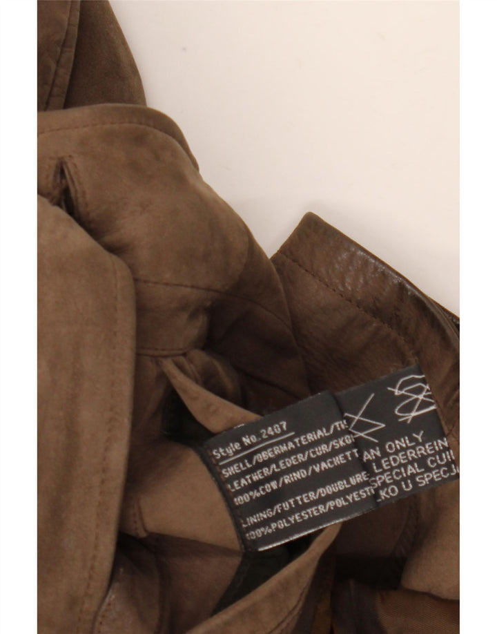 Camel Active Mens Leather Coat EU 54 XL Brown Leather