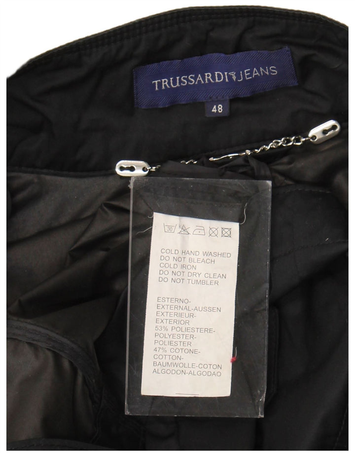 Trussardi Jeans Womens Military Jacket IT 48 XL Black Polyester