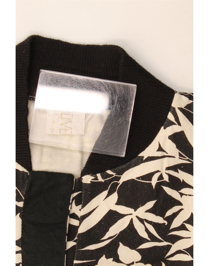 Vintage Womens Sweatshirt Jumper UK 16 Large Black Floral