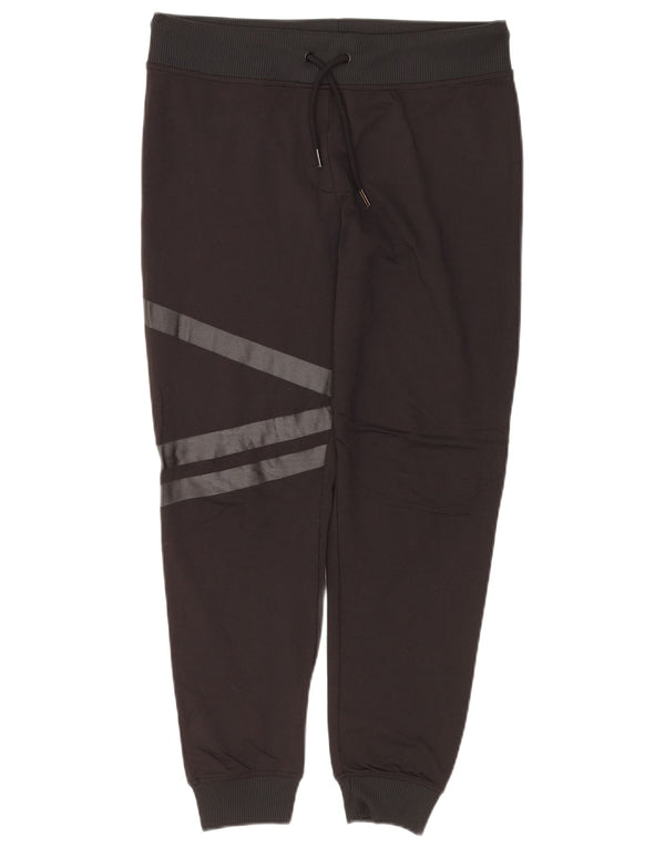 ZARA Womens Tracksuit Trousers Joggers UK 14 Large  Black Striped