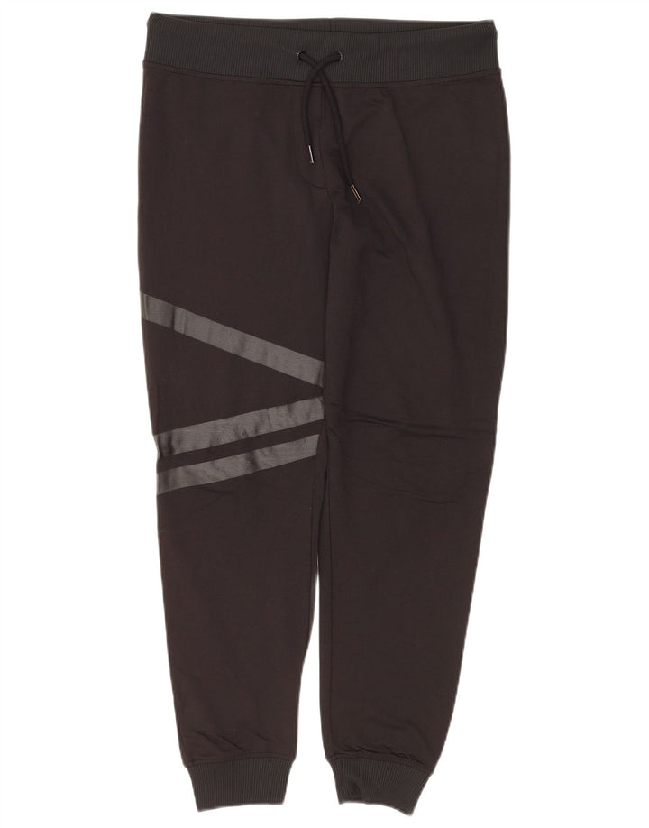 ZARA Womens Tracksuit Trousers Joggers UK 14 Large  Black Striped