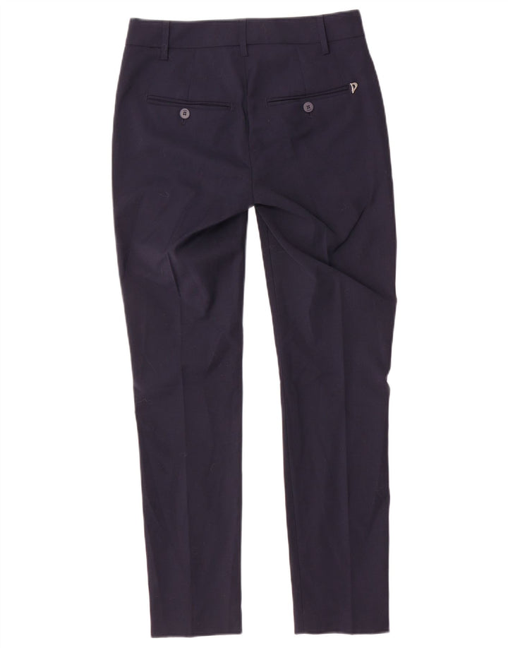 Dondup Womens Slim Suit Trousers W25 L27 Navy Blue Polyester