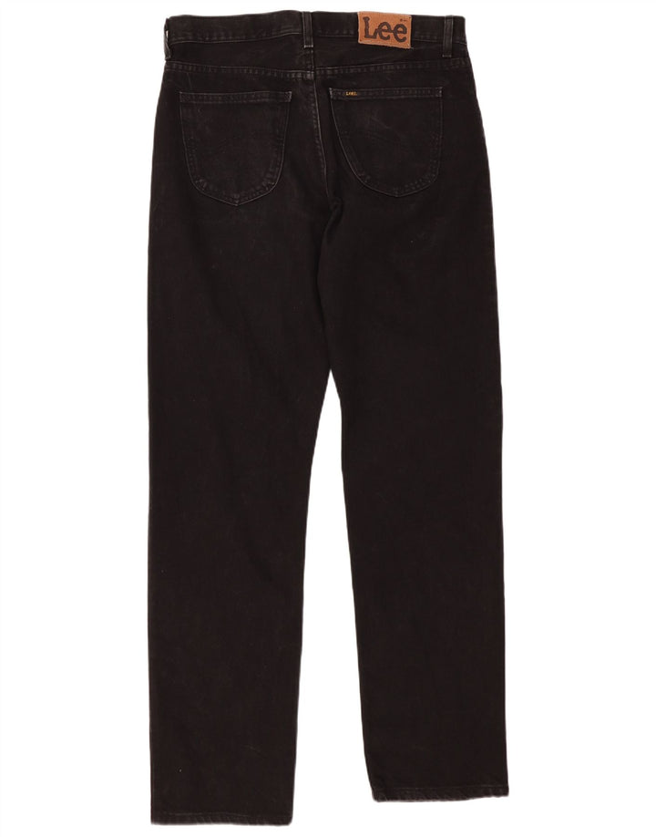 LEE Mens Straight Jeans W34 L34 Black Cotton