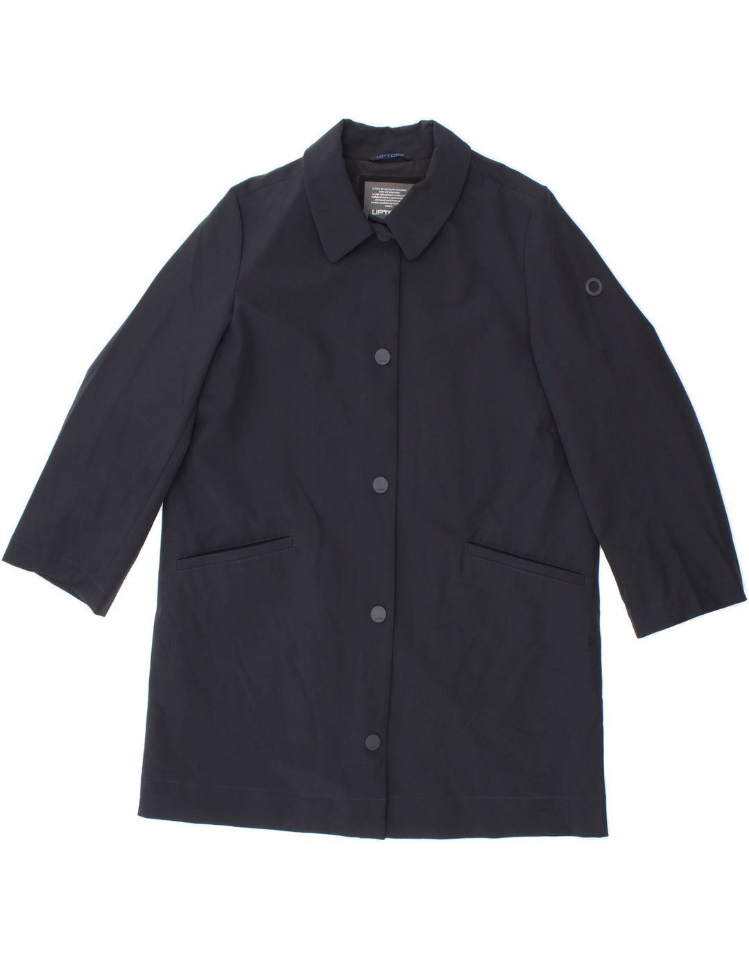 UPTOBE Womens Trench Coat IT 44 Medium Black Polyester Vintage UPTOBE and Second-Hand UPTOBE from Messina Hembry 