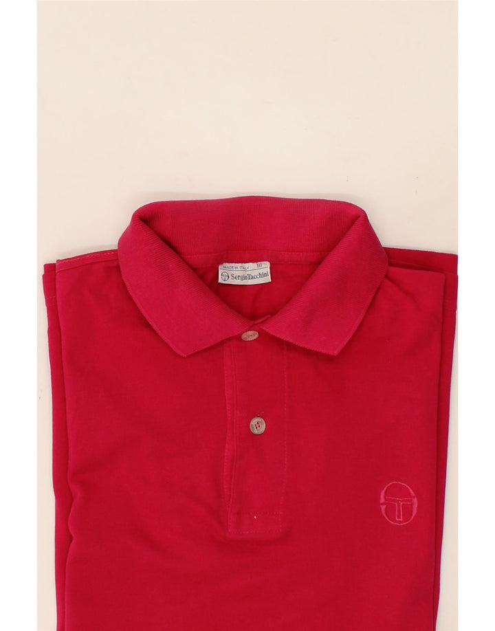 SERGIO TACCHINI Mens Polo Shirt Medium Pink Cotton Vintage Sergio Tacchini and Second-Hand Sergio Tacchini from Messina Hembry 