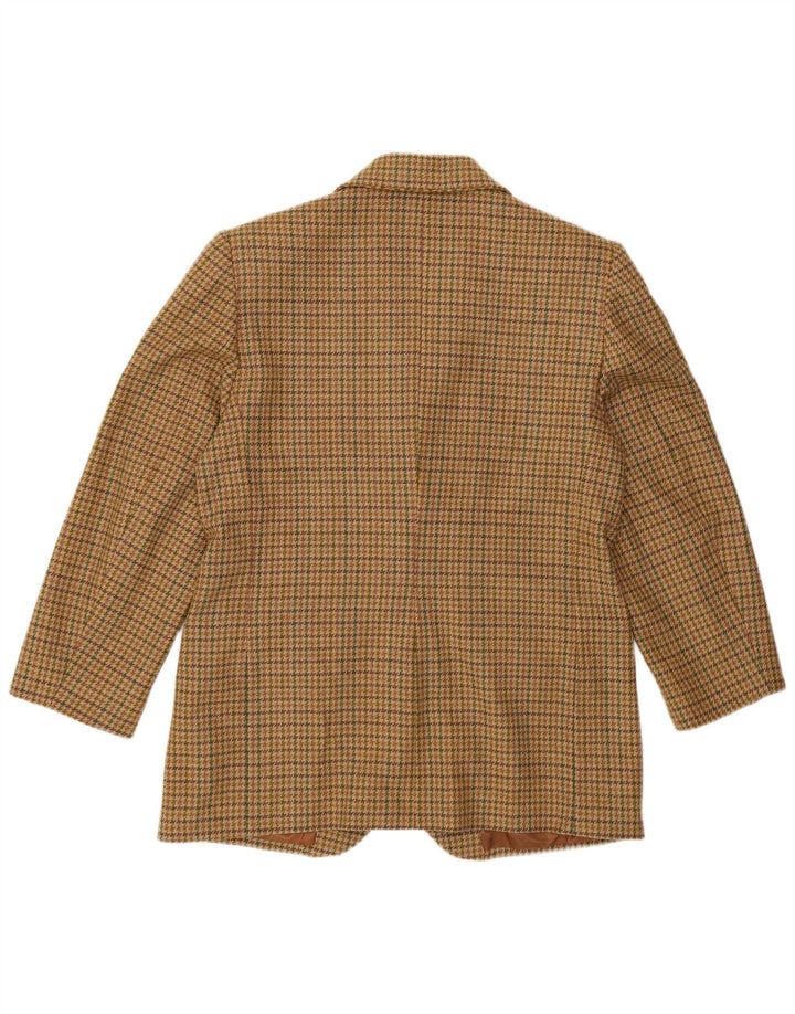 Laura Biagiotti Womens 2 Button Blazer Jacket IT 48 XL Beige Houndstooth