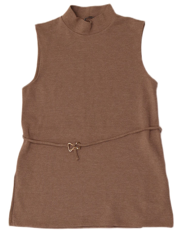 Zara Womens Vest Top UK 12 Medium Brown Polyester