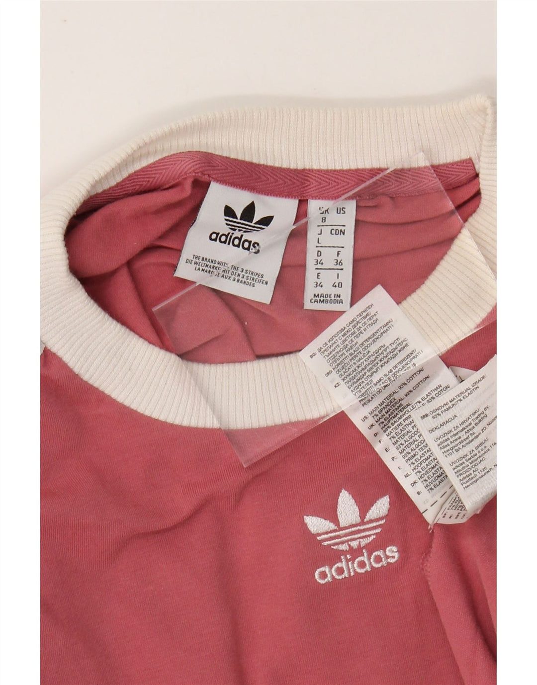 ADIDAS Womens Top Long Sleeve UK 8 Small Pink Cotton